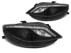 Coppia Fari anteriori neri con indicatori LED