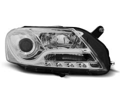 Coppia Fari anteriori cromati con LED